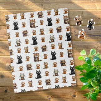 Funny Mad Angry Cats Cute Jigsaw Puzzle