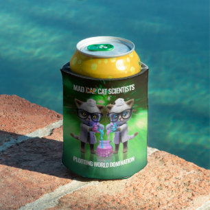 Funny Mad Cat Scientists Plotting World Domination Can Cooler