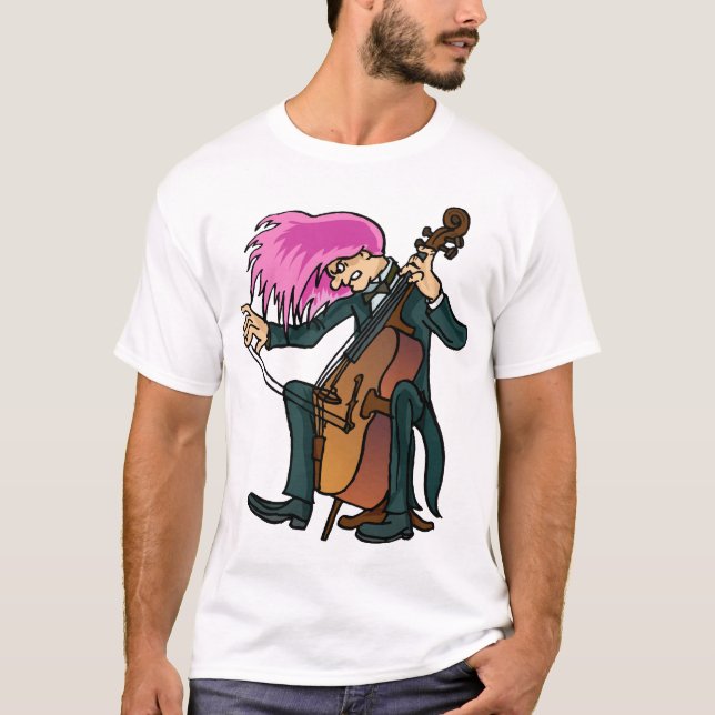 Funny Mad Cellist Cello T-shirt (Front)
