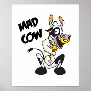 funny mad cow poster