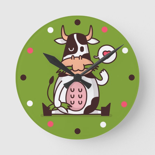 Funny Mad Cow Wall Clock (Front)