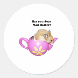 Funny Mad Hatter Dormouse Alice in Wonderland Classic Round Sticker