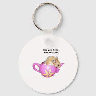 Funny Mad Hatter Dormouse Alice in Wonderland Key Ring