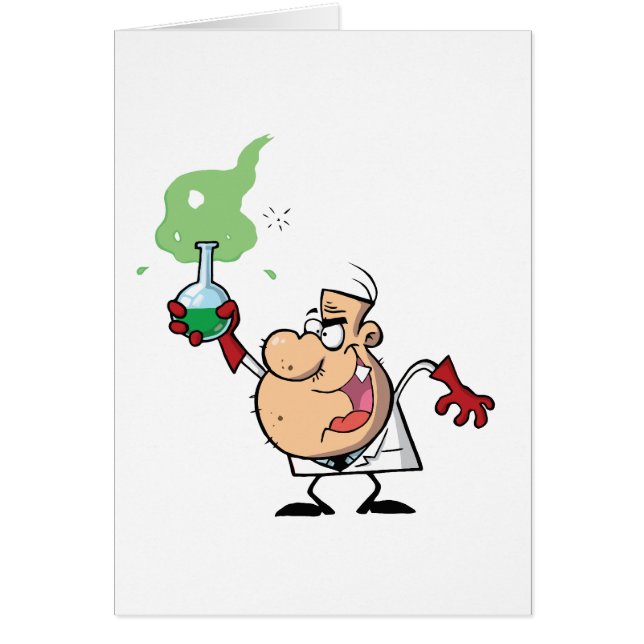 Funny Mad Scientist Holding Green Potion (Front)