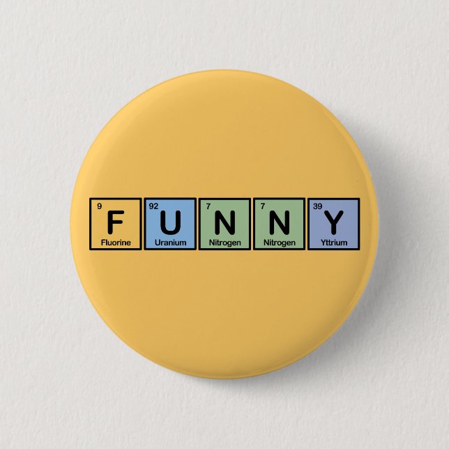Funny made of Elements 6 Cm Round Badge (Front)