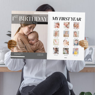 Funny magazine 1st birthday invitation