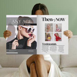 Funny magazine any age birthday invitation