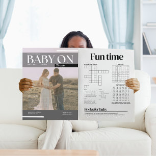 Funny magazine baby shower invitation