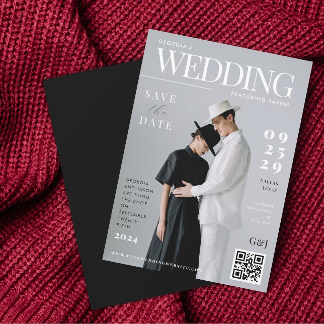 Funny Magazine Cover Photo Unique Stylish Wedding Save The Date (Creator Uploaded)