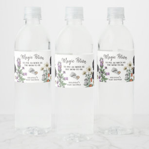 Funny Magic Potion Ghost Halloween Baby Shower  Water Bottle Label