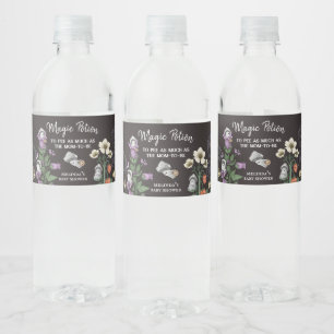 Funny Magic Potion Ghost Halloween Baby Shower Water Bottle Label