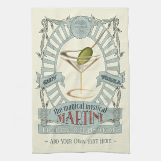 Funny Magical Martini Cocktail Personalised Kitche Tea Towel