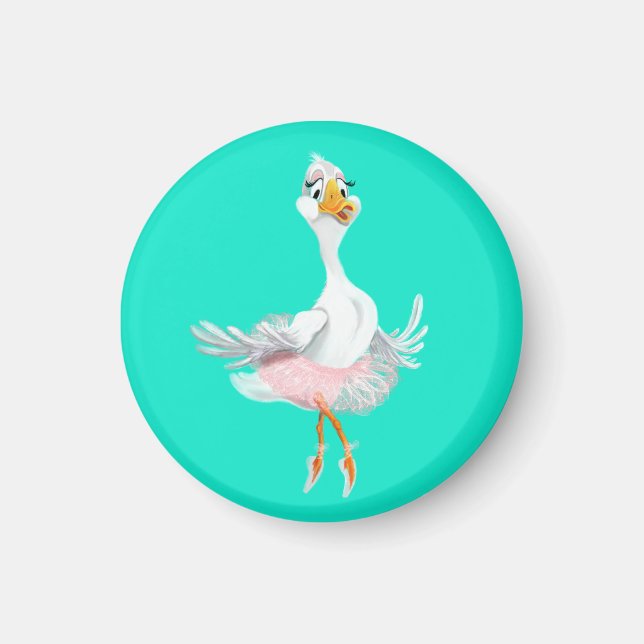 Funny Magnet with Ballerina Duck - Your Colours (Front)