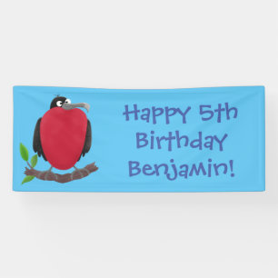 Funny magnificent frigate bird cartoon banner