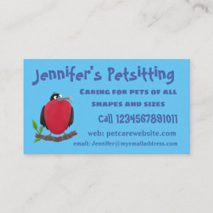 Funny magnificent frigate bird cartoon business card