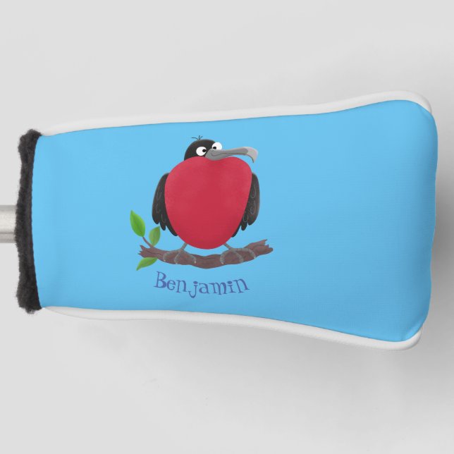 Funny magnificent frigate bird cartoon golf head cover (Front)