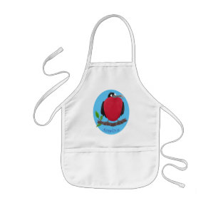 Funny magnificent frigate bird cartoon kids apron