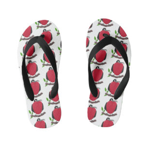 Funny magnificent frigate bird cartoon kid's thongs