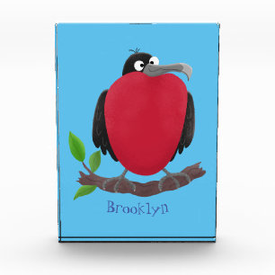 Funny magnificent frigate bird cartoon photo block