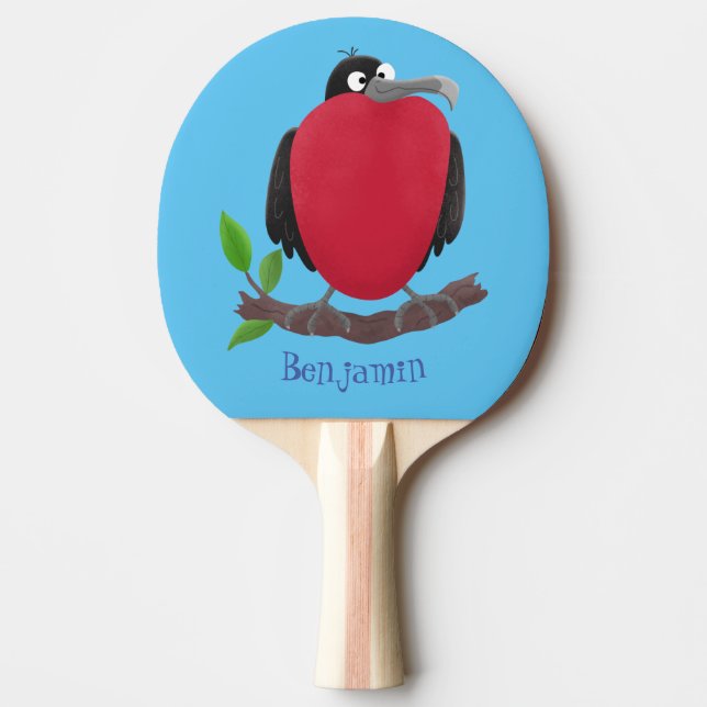 Funny magnificent frigate bird cartoon  ping pong paddle (Front)