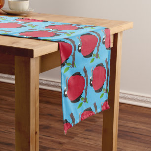 Funny magnificent frigate bird cartoon short table runner