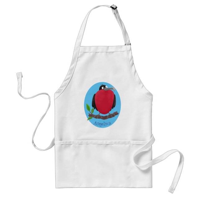 Funny magnificent frigate bird cartoon standard apron (Front)