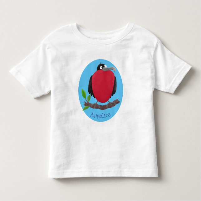 Funny magnificent frigate bird cartoon toddler T-Shirt (Front)