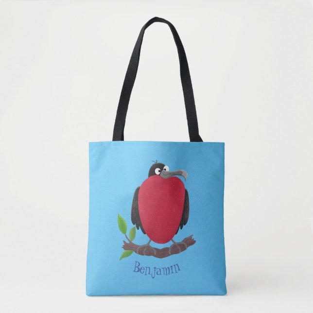 Funny magnificent frigate bird cartoon tote bag (Front)