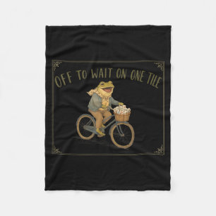 Funny Mahjong Frog Mahjong Lover Off To Wait On Fleece Blanket