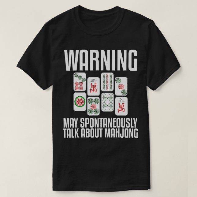 Funny Mahjong Gift For Men Women Tile Game Lover P T-Shirt (Design Front)