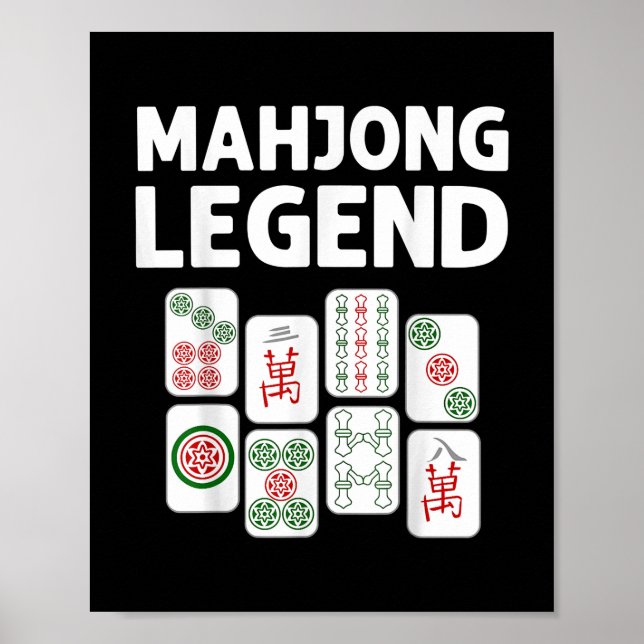 Funny Mahjong Gift For Men Women Tile Game Lover Poster (Front)