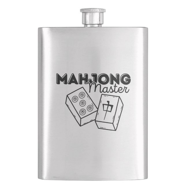 Funny Mahjong Hip Flask (Front)