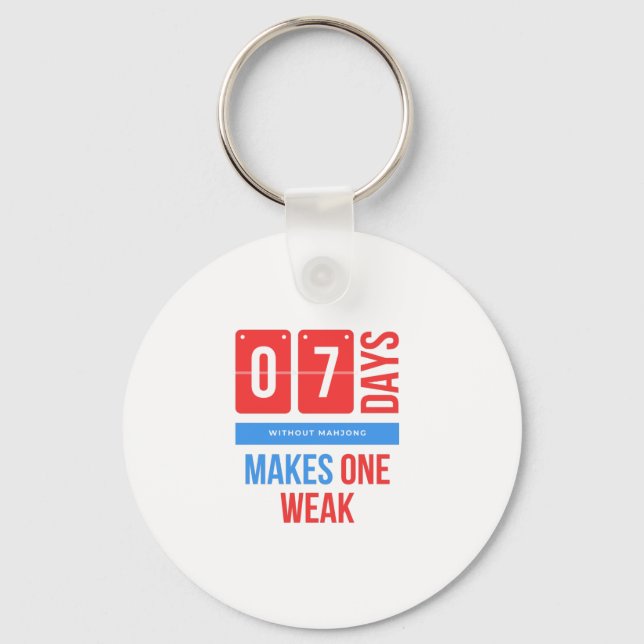 Funny mahjong hobby key ring (Front)