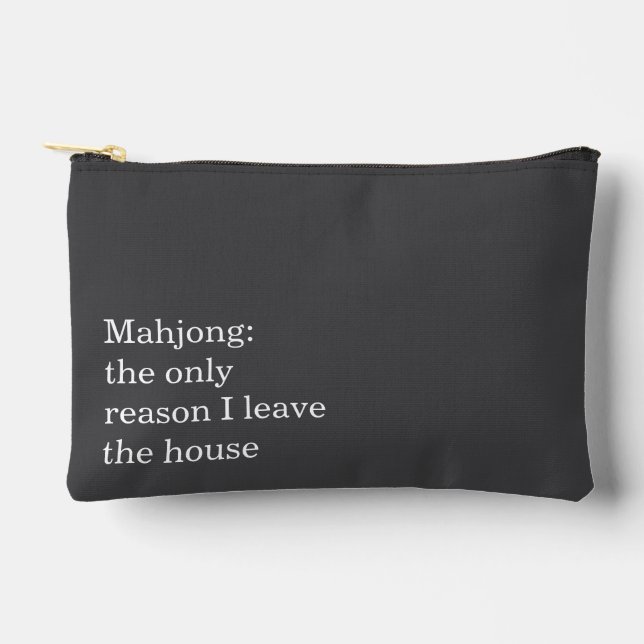 Funny Mahjong Introvert Relatable Saying Humour Accessory Pouch (Front)