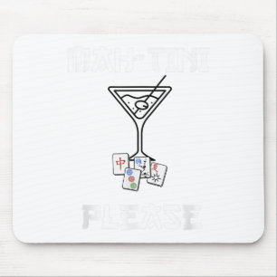 Funny Mahjong Mah-tini Tail Joke Mahjong  Mouse Pad