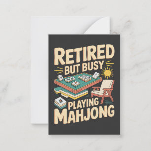 Funny Mahjong Retirement Retired But Busy Funny Card