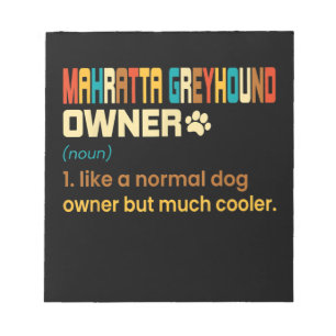 Funny Mahratta Greyhound Vintage Retro Dog Mum Dad Notepad