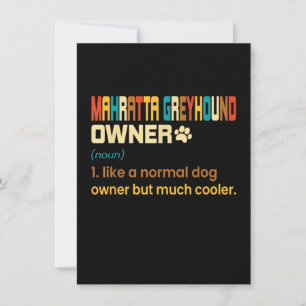 Funny Mahratta Greyhound Vintage Retro Dog Mum Dad Thank You Card