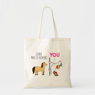 Funny Maid Of Honour Proposal, Cute Unicorn Tote Bag