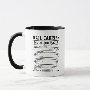 Funny Mail Carrier Nutrition Facts Mailman Humor Mug