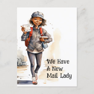 Funny Mail Lady Moving Announcement  Postcard