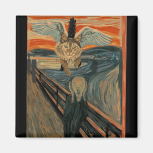 Funny Maine Coon Cat The Scream Magnet