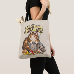 Funny Maine Coon Cat - Your Trash My Buffet Tote Bag