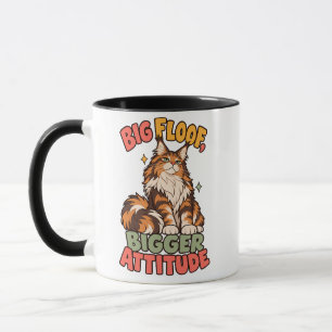 Funny Maine Coon Orange Tabby Cartoon Attitude Mug