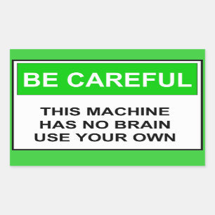 Funny Maintenance Caution Sign Rectangular Sticker