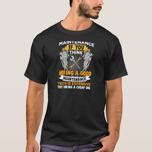 Funny Maintenance Tech Graphic Mechanic Dad Techni T-Shirt (Front)