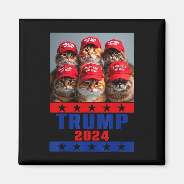 Funny Make Cats Save Again Trump Usa President Ele Magnet (Front)