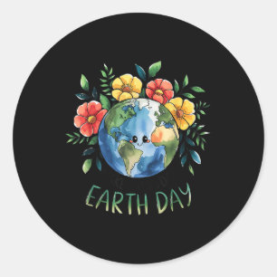 Funny Make Earth Day Every Day Cute Earth Day Wome Classic Round Sticker
