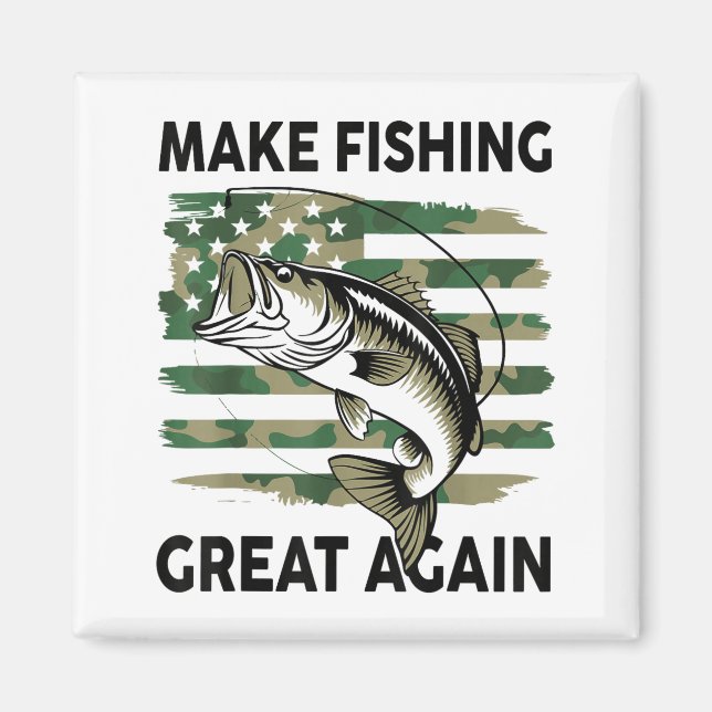 Funny Make Fishing Great Again Camo B Fish America Magnet (Front)