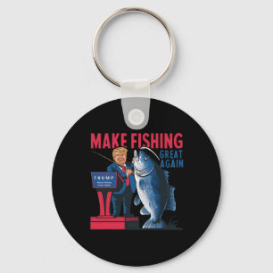 Funny Make Fishing Great Again Trump Fisherman Ang Key Ring